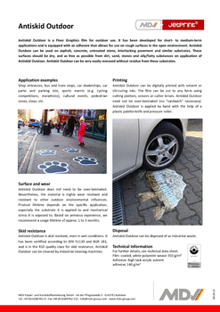Antiskid Outdoor Indoor Infosheet