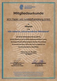 VEA Mitgliedsurkunde Klimainitiative
