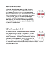 MDV cerfification ISO 9001